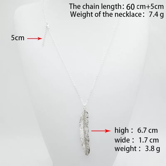 ‼️3/$30 Boho Gold Feather Long Statement Necklace - Picture 4 of 5